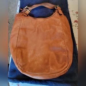Lusher & Co Lite and Slouchy Tote in Cognac